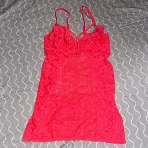 Salvage Vibrant Pink Lace Chemise